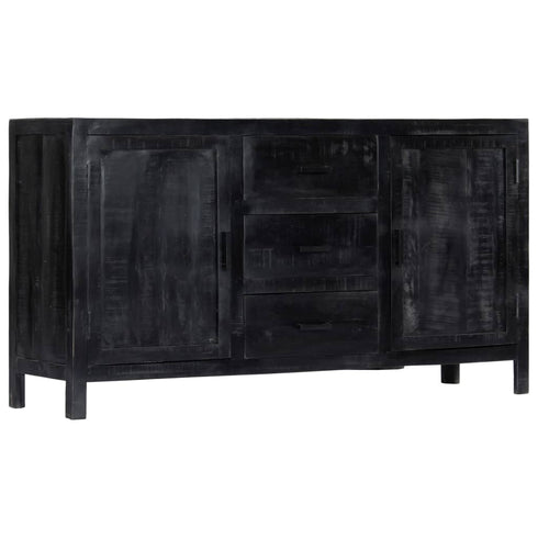 Rustika Rowe -  Sideboard Black 147x40x80 cm Solid Mango Wood